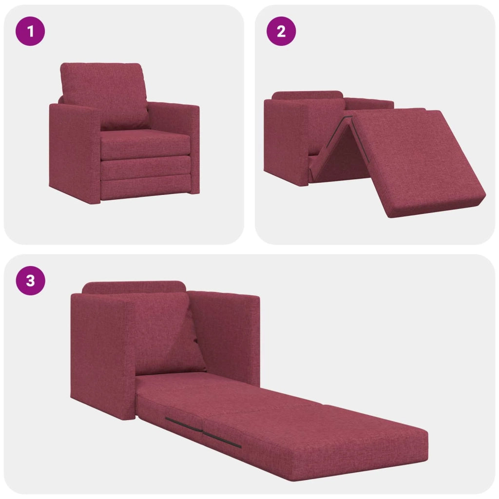 Divano letto Rosso Vino 74 x 77 x 81 cm Tessuto 4106624