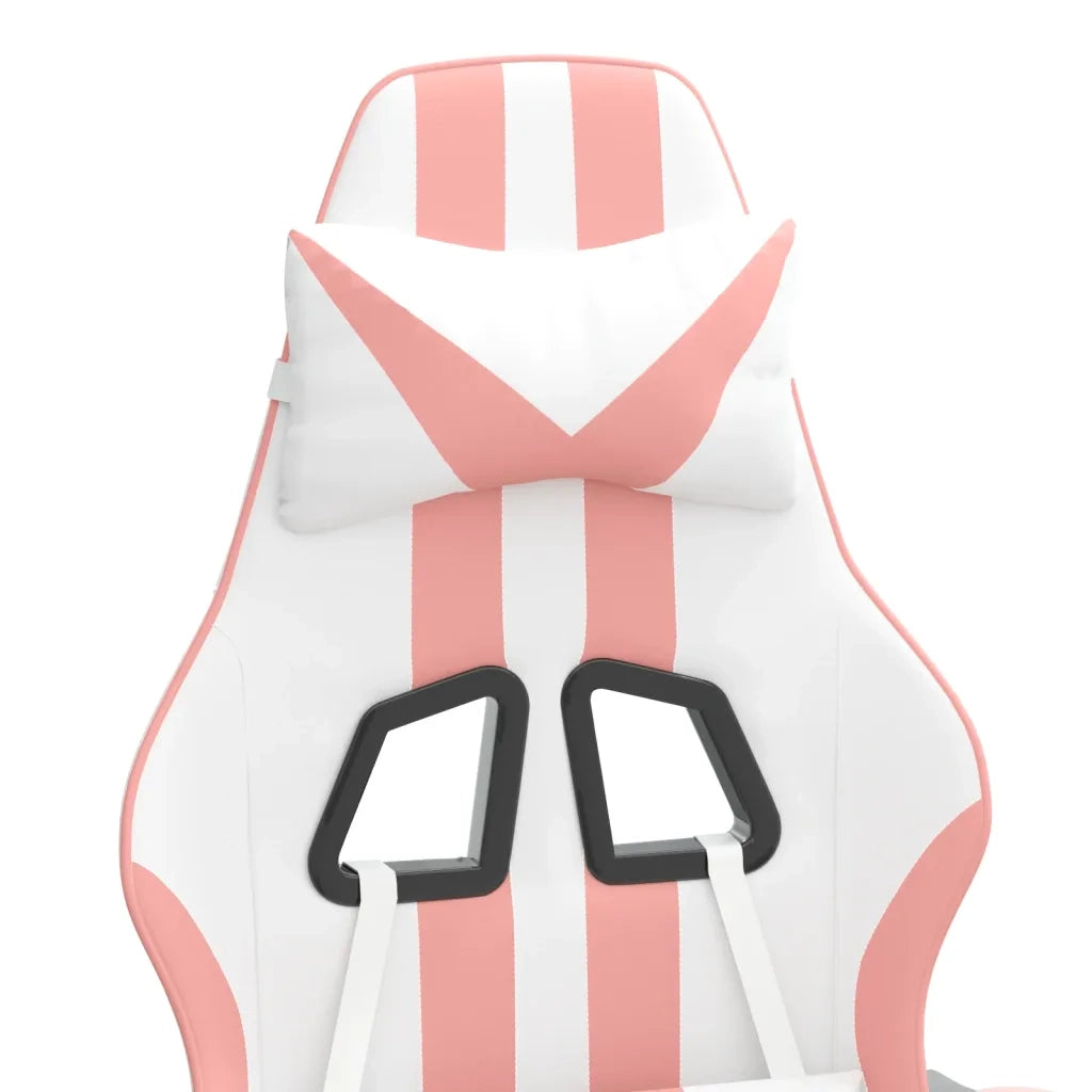 Sedia da Gaming Bianco e Rosa in Similpelle 3143827