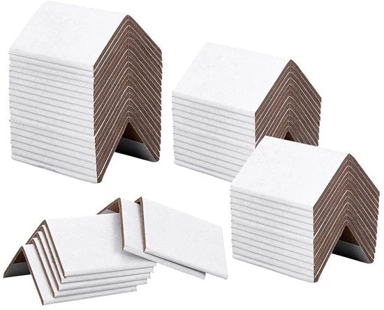 Protezione angolare 50 pezzi - Protezione di bordo rinforzata - Cartone - Bianco - Dimensioni 5 x 5 x 7,6 cm - Per imballaggio e trasloco - Protezione di spedizione