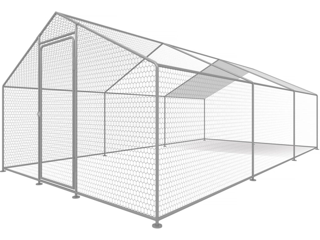 Recinto per polli 18 m² Rete metallica 6 x 3 x 2 M in acciaio zincato