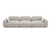 Cosmopolitan Design - Divano modulare "Sydney" 4 posti in velluto beige chiaro 