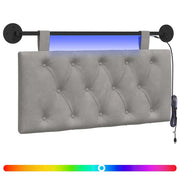 Testiera | Testata sospesa Con luce LED Grigio Chiaro Velluto