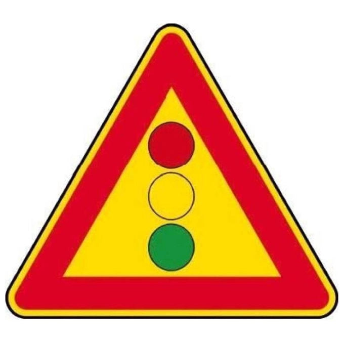 DandB segnale stradale temporaneo triangolare semaforo fig. 404, lamiera classe I, lato 90 cm, cantiere