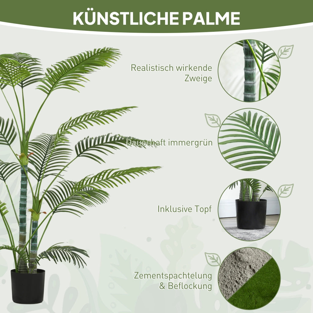 Palma Artificiale ¨C Minimal ¨C Verde 16 Foglie Plastica
