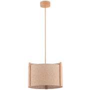 Lampada a sospensione scandi legno paralume beige Ø38