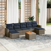 Set Divani da Giardino 8 pz con Cuscini Grigio in Polyrattan 3256586