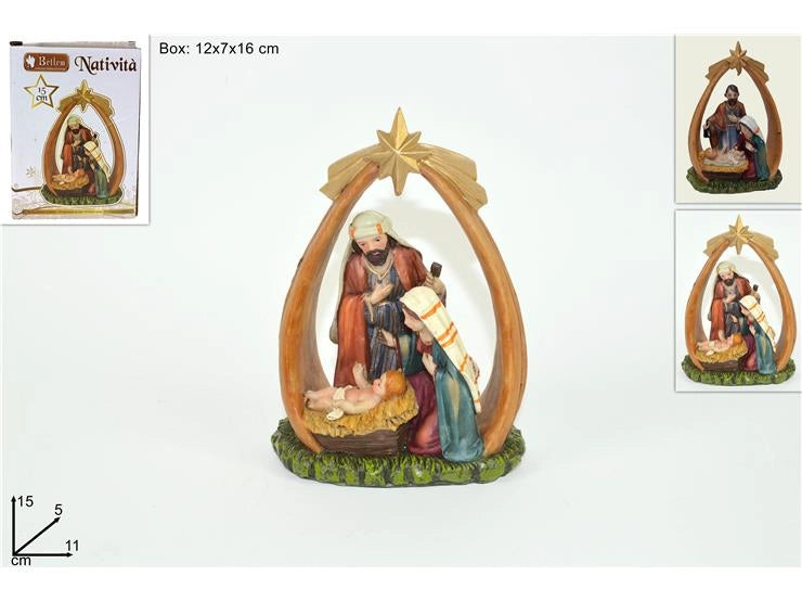 Natività Presepe con Stella Cometa 15,5 cm