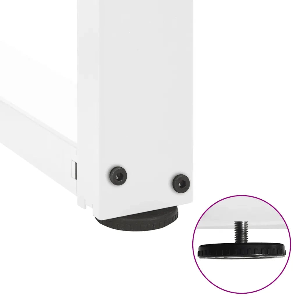 Gambe per Tavolino da Caff¨¨ a Forma di T 2 pz-Set di 2 Gamba per Tavolo Bianche 40x25x(30-31) cm Acciaio