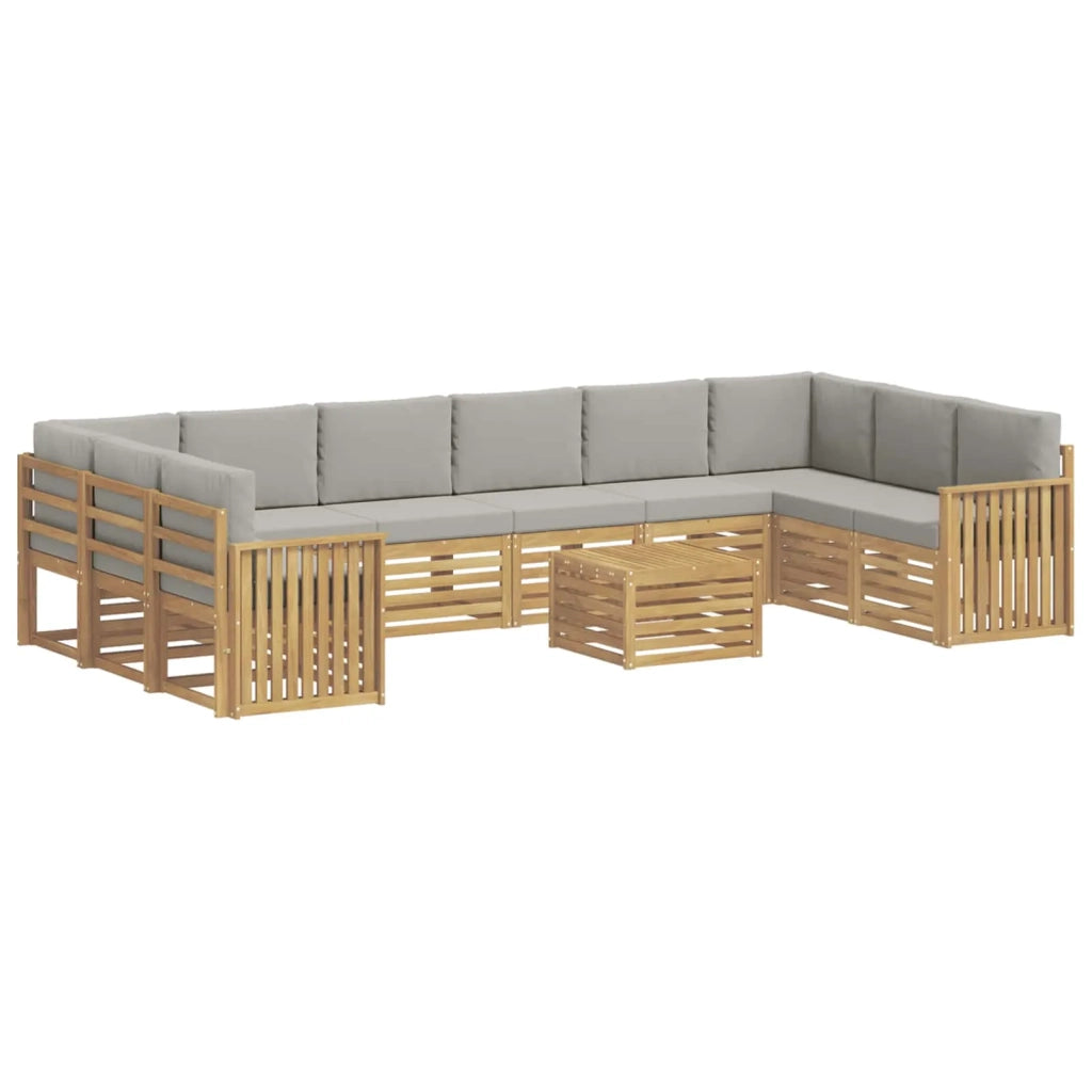 Set di divani da esterno 11 pcs Bianco e Grigio Chiaro 3392621