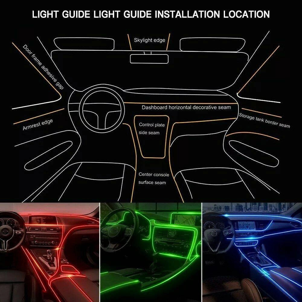 Trade Shop - Striscia Led Fluorescente Luci Ambiente Illuminazione Auto Con App Smartphone -