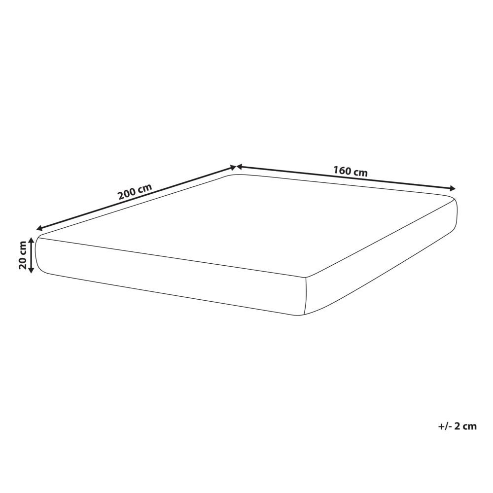 Materasso EU Duro 160 x 200 cm Bianco Grigio Schiuma Imbottitura Poliestere Sfoderabile