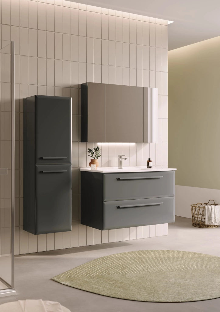 Mobile da bagno con specchio "Nuvola 100 v2" - 97 x 16 x 66 cm - Antracite