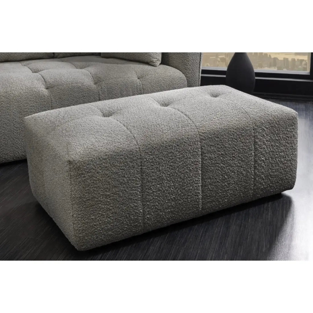Pouf IMPERIA grigio – Pouf classico in tessuto bouclé