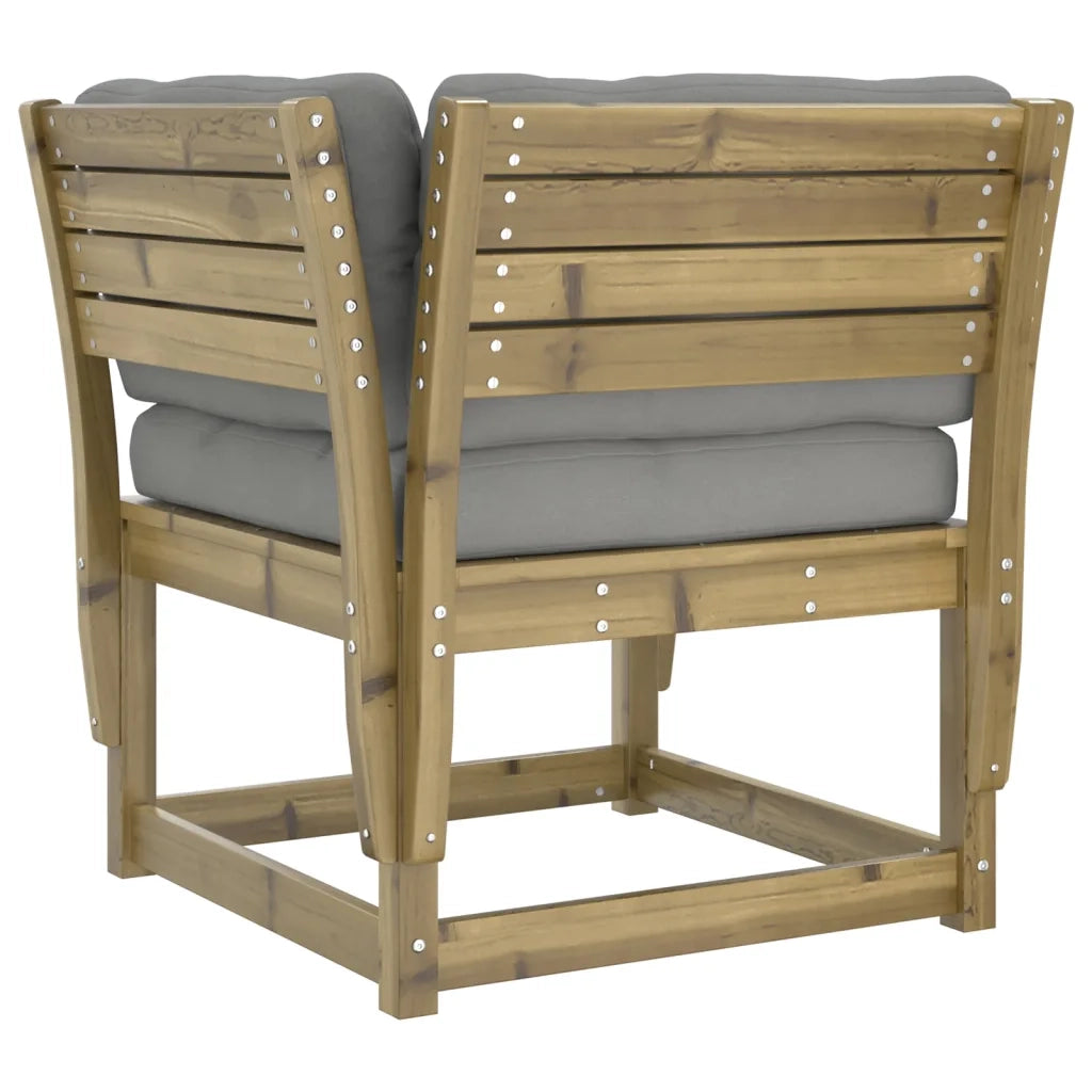 Divano Giardino Braccioli con Cuscini Legno di Pino Impregnato 844698