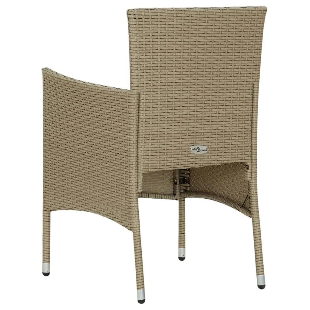 Set da Pranzo da Giardino 7 pz con Cuscini in Polyrattan Beige 3094988