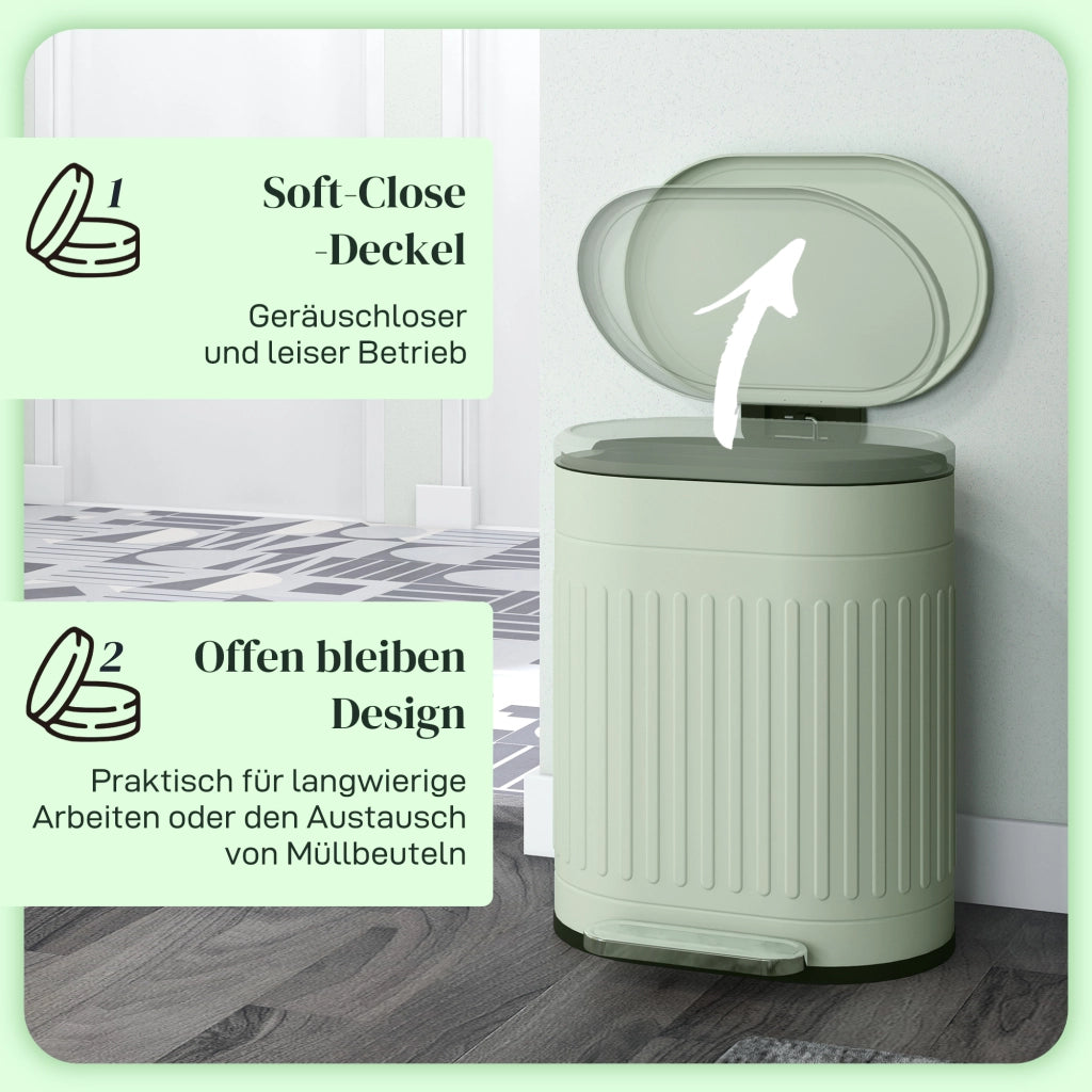 Bidone 20L con Pedale e Coperchio ¨C Minimal ¨C Verde 36.5x31.2x45 cm