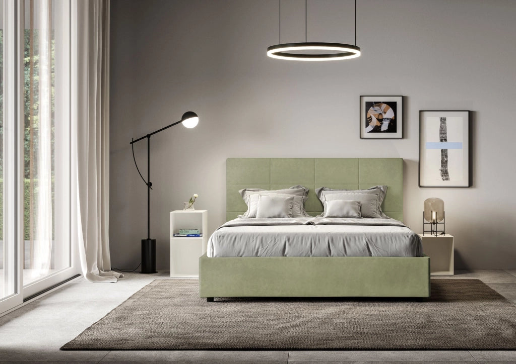 Letto Matrimoniale 160x200 cm con Rete Mika Tè verde
