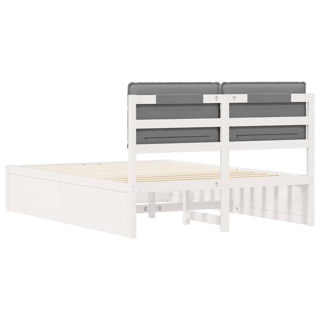 Letto con Testiera Rivestita Grigio chiaro 160 x 200 cm 3398118