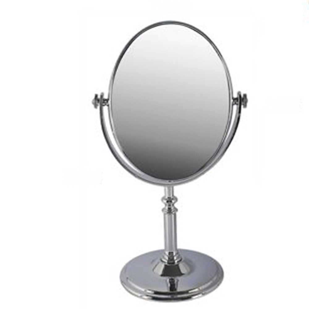 Trade Shop - Specchio Ovale Tavolo Makeup Trucco Girevole Accessorio Bagno Donna 33.5cm 52770 -