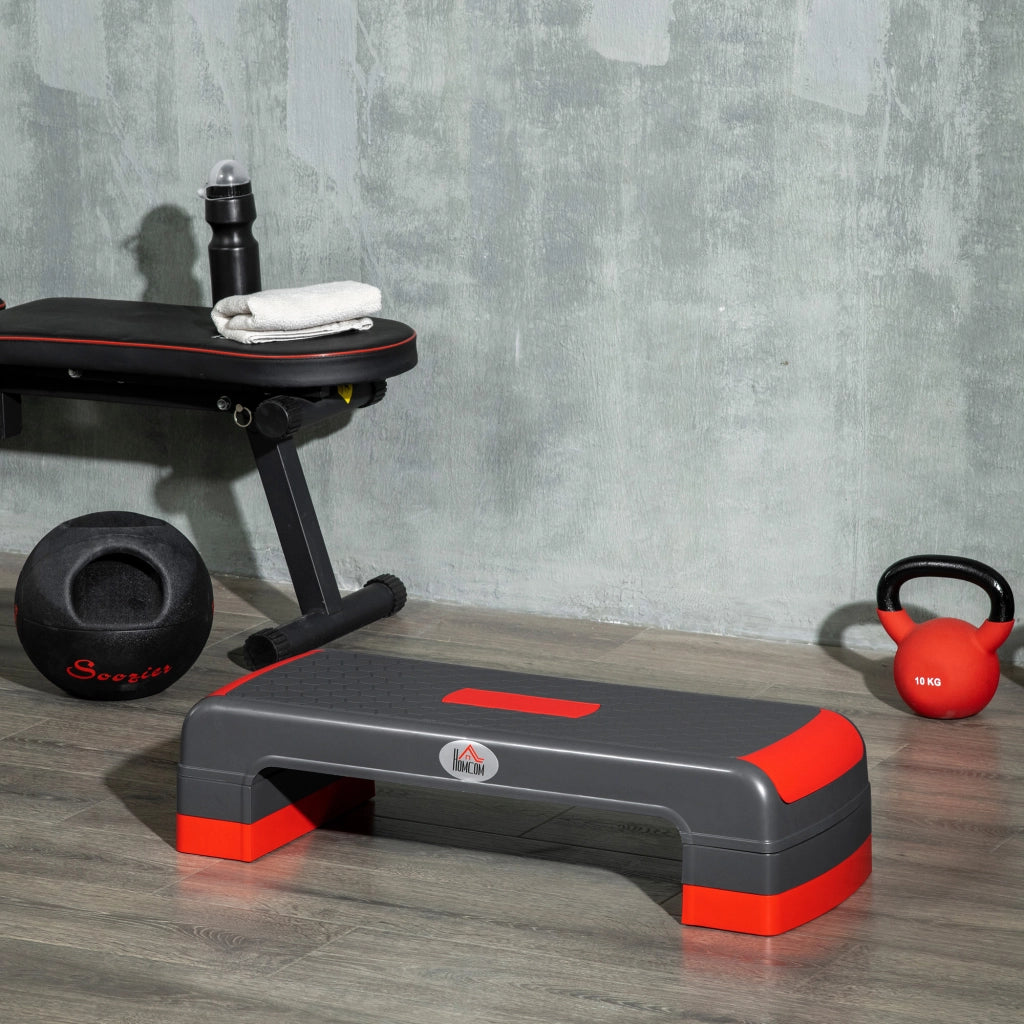 Scalino per Aerobica ¨C Minimal ¨C Regolabile in Altezza, Rosso e Nero