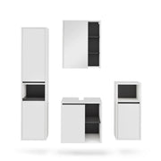 Vicco Set di mobili da bagno Bianco/Grigio 4 parti
