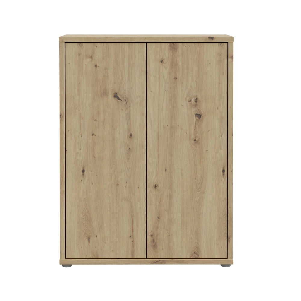 Mobile multiuso Medea 2 ante rovere con 4 ripiani 74.5x35x99H