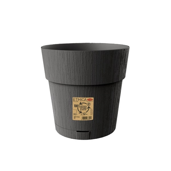 Vaso da Esterno Interno Ethica Colore Grafite 25 x 25 cm Stefanplast