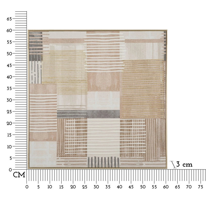 Stampa Dipinta Su Tela Lignes Con Cornice -b- cm 60x3x60