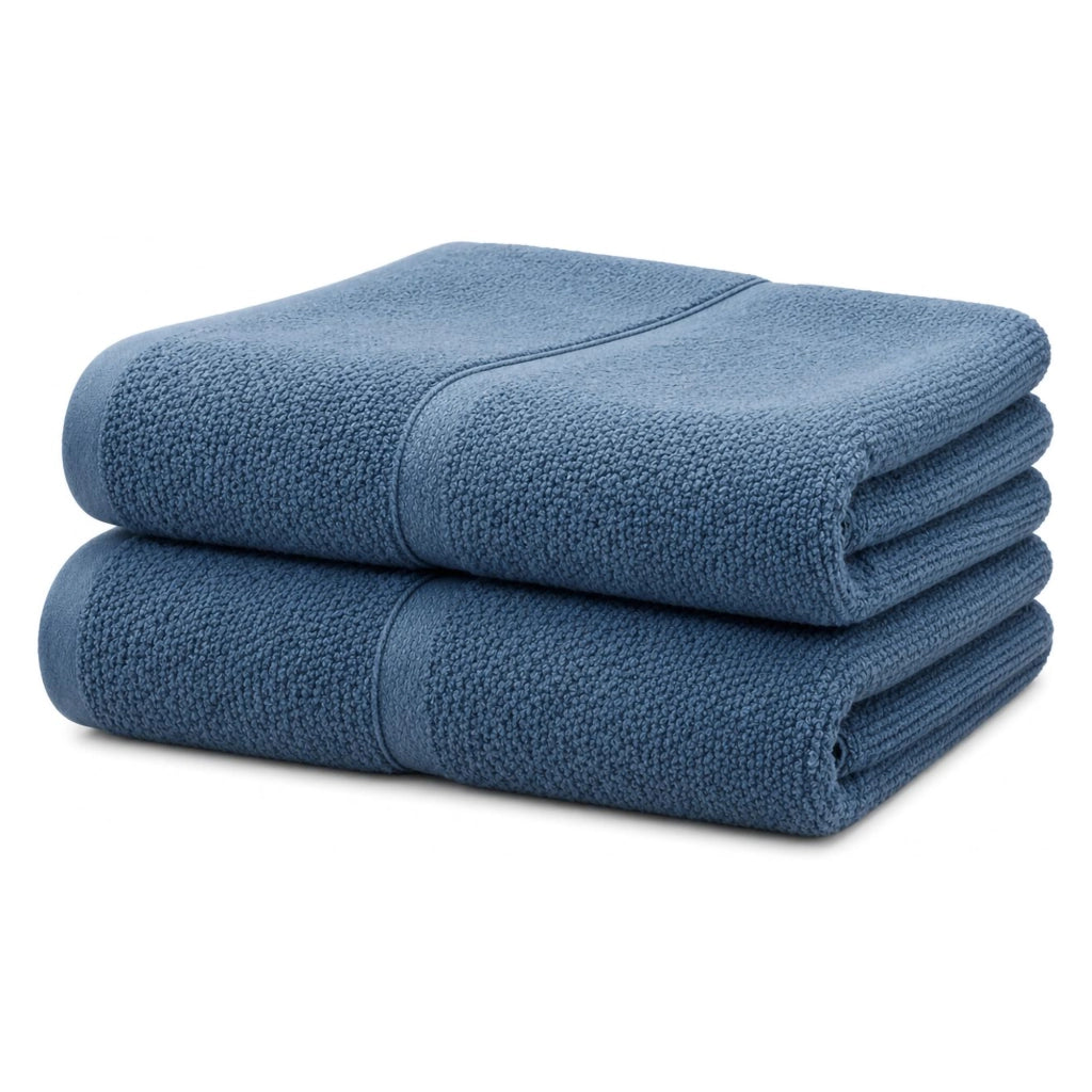 Sanonefa, set di Asciugamani 100% Cotone set da 2, blu Fiordaliso