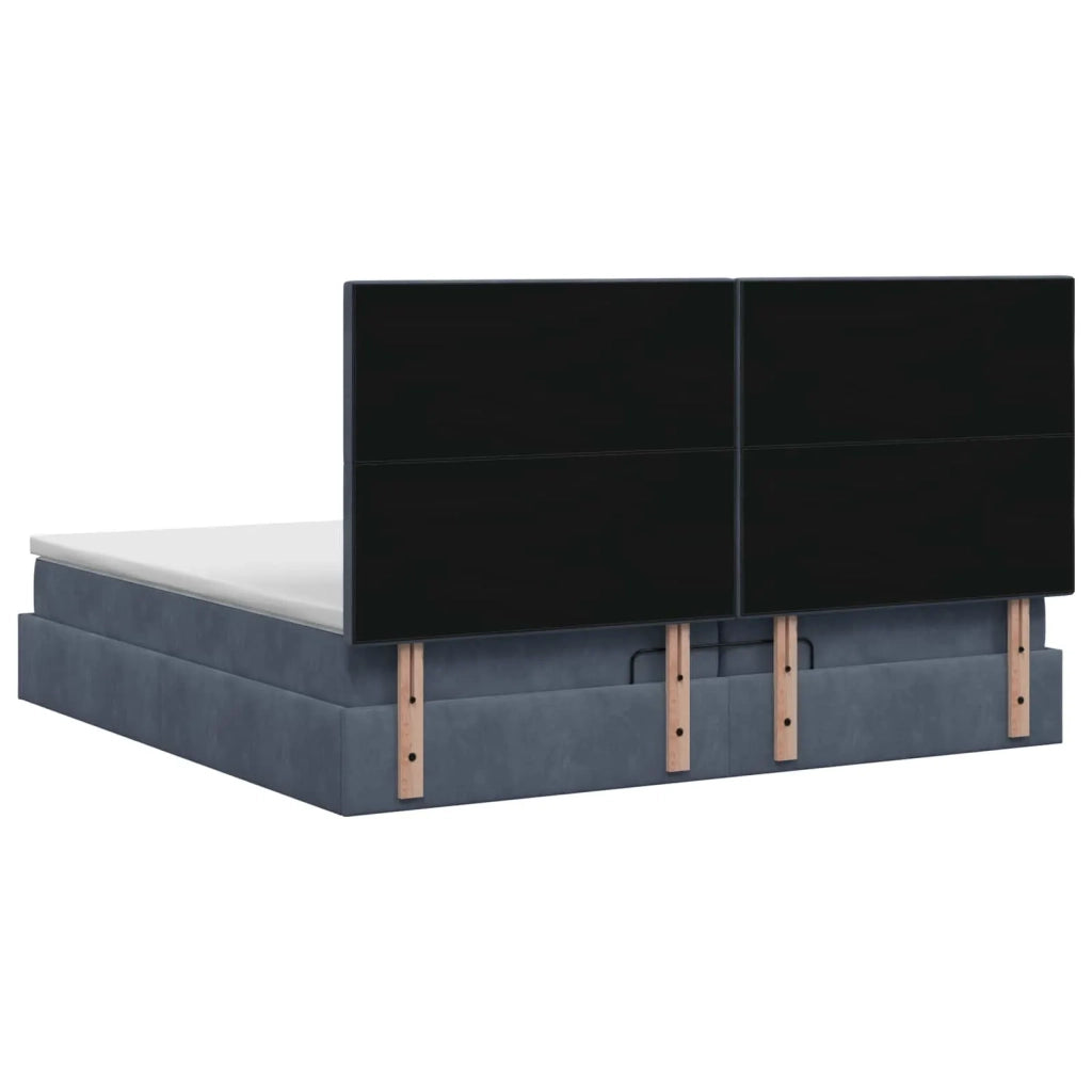 Letto Ottomano con Materasso e LED Grigio Scuro 200 x 200 cm 3458326