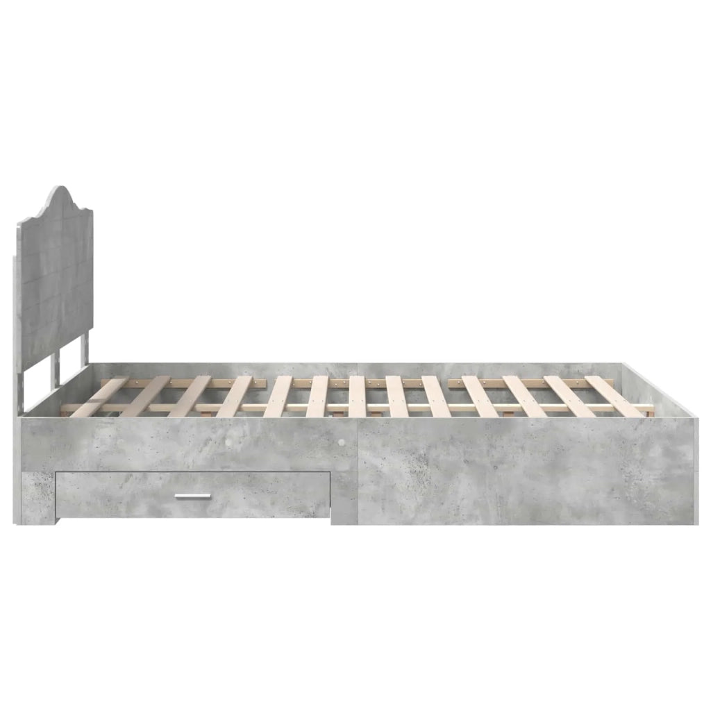 Struttura del letto con testiera Grigio cemento 140 x 200 cm 3413597