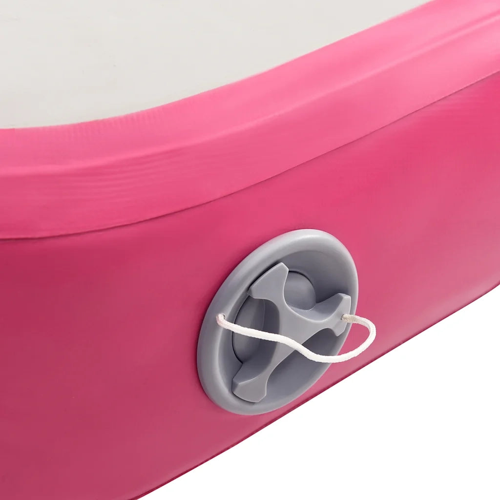 Tappetino Ginnastica Gonfiabile con Pompa 600x100x15cm PVC Rosa CFW1054745