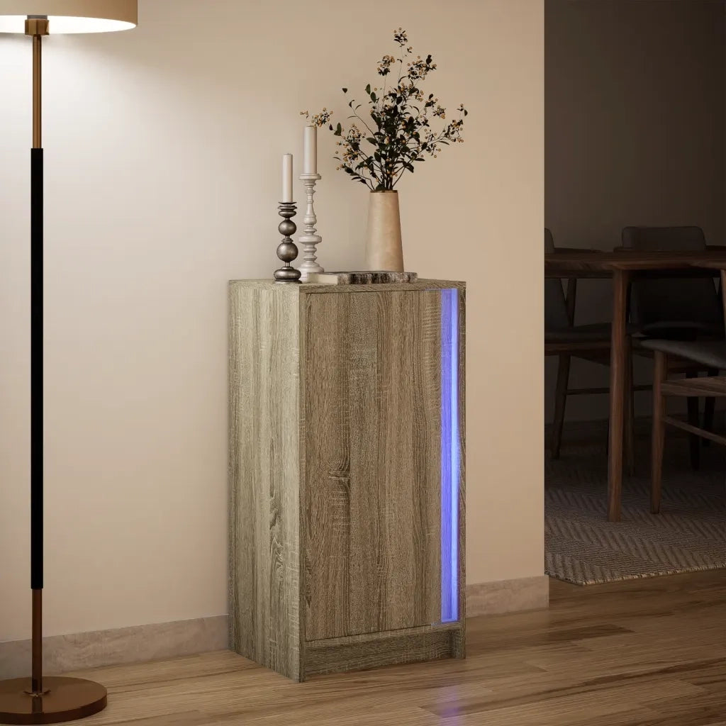 Credenza con LED Rovere Sonoma 42,5x34x85 cm Legno Multistrato 852140