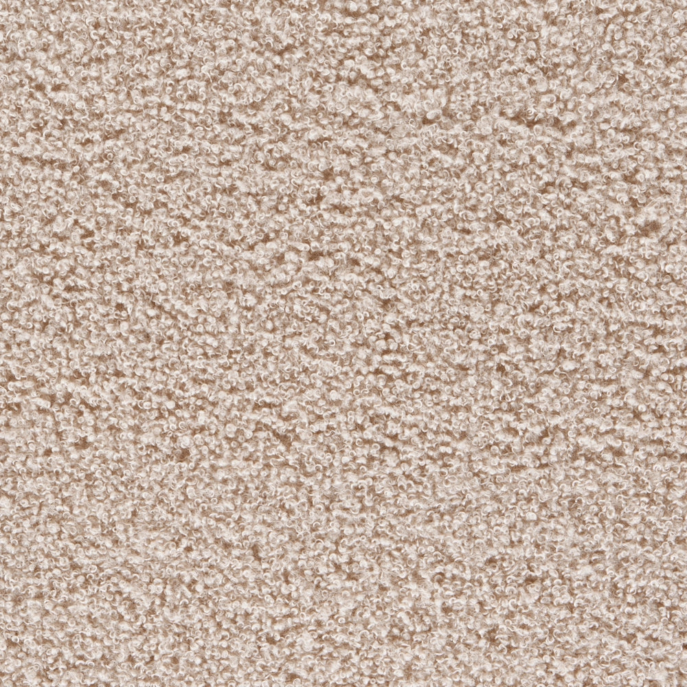 Pouf modulare singolo a profilo ribassato in tessuto bouclé beige