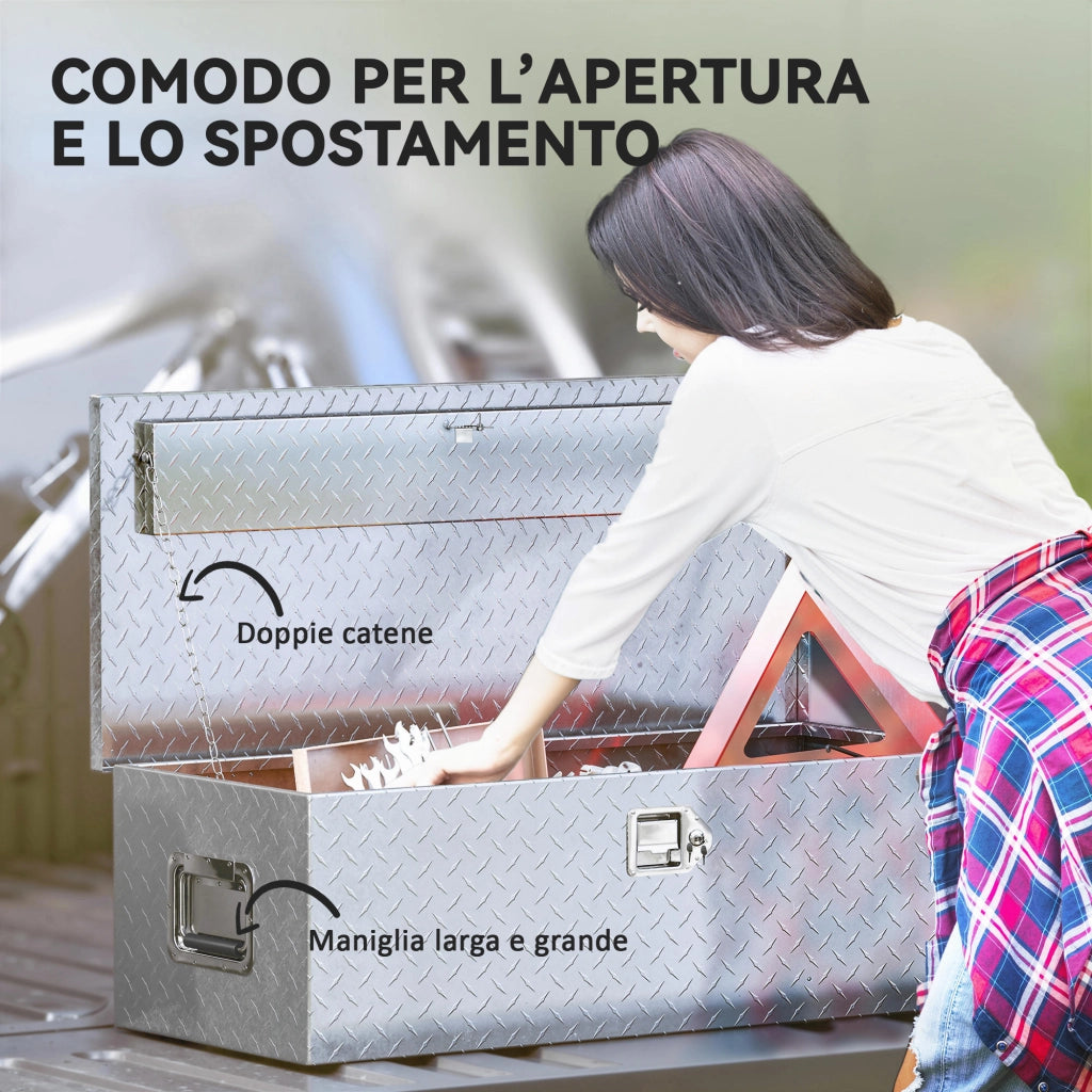 Cassetta degli Attrezzi ¨C Minimal ¨C Argento, Alluminio, 76.2x33x24.4 cm