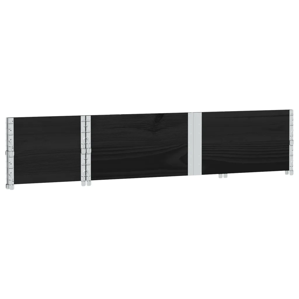 Fioriera da Giardino Nera 150x50 cm in Legno Massello di Pino 3295408