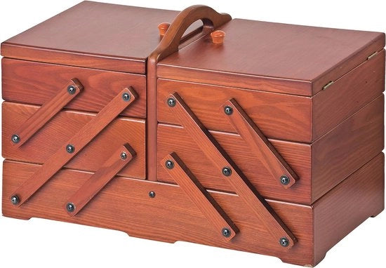Cassetta di Naissance con 6 cassettoni e coperchio a scatto - Elegant e ampia cassetta per accessori da cucito