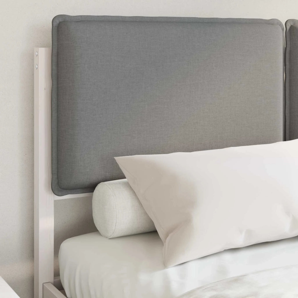 Letto con Testiera Rivestita Grigio chiaro 160 x 200 cm 3398118