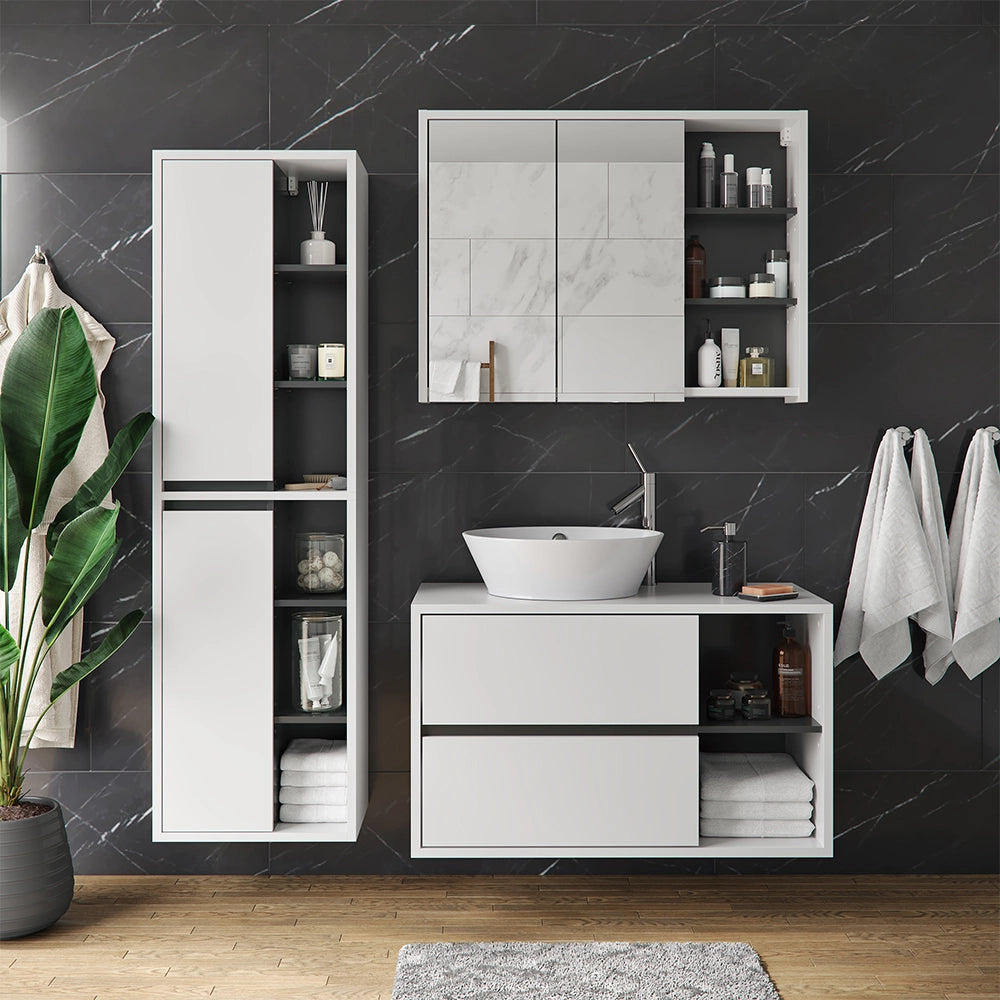 Vicco Set mobili bagno Bianco 3 parti