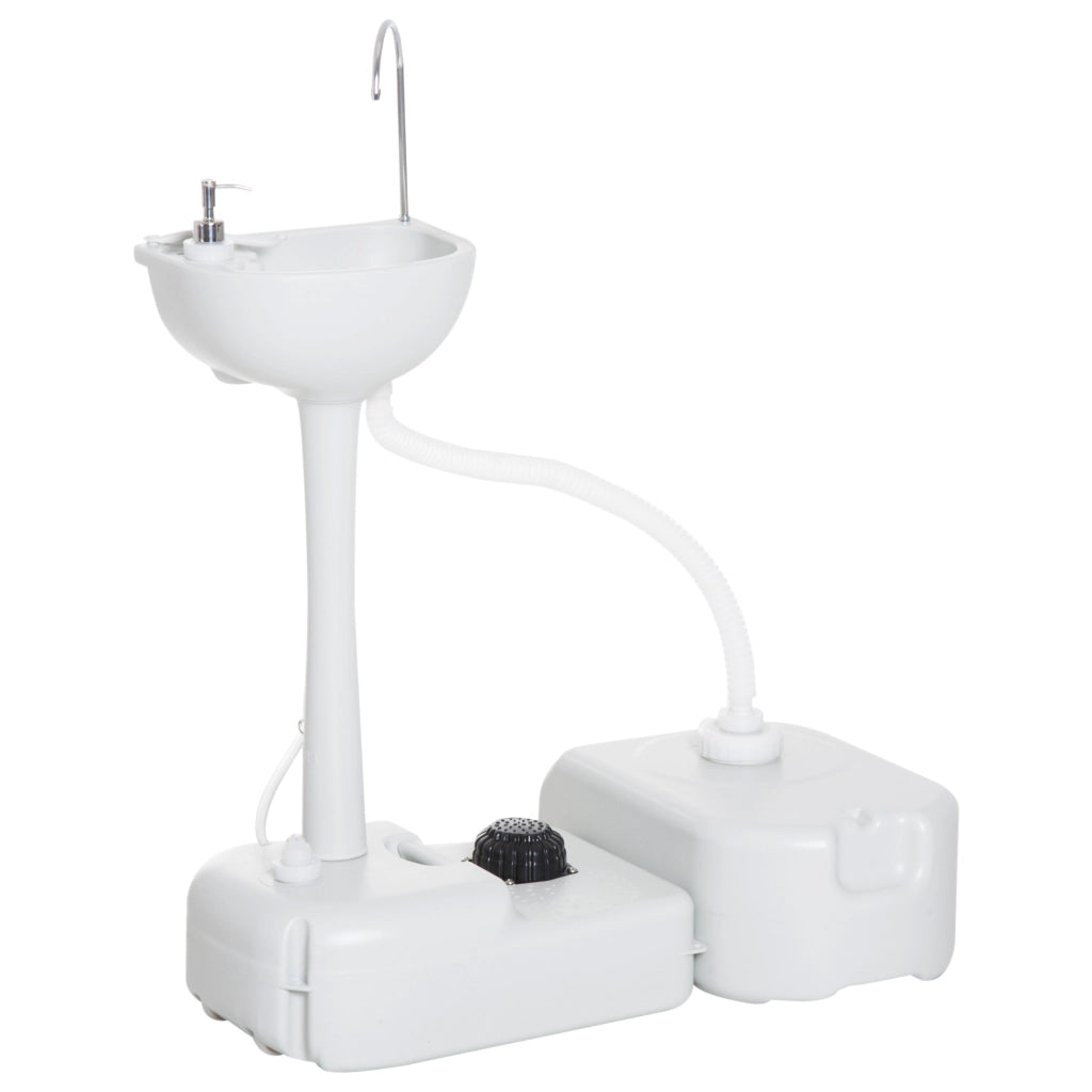 EasyComfort Lavabo Portatile da Campeggio con 2 Ruote, Serbatoio Acqua 17L e Serbatoio Sapone 2.5L, 83x50x103cm