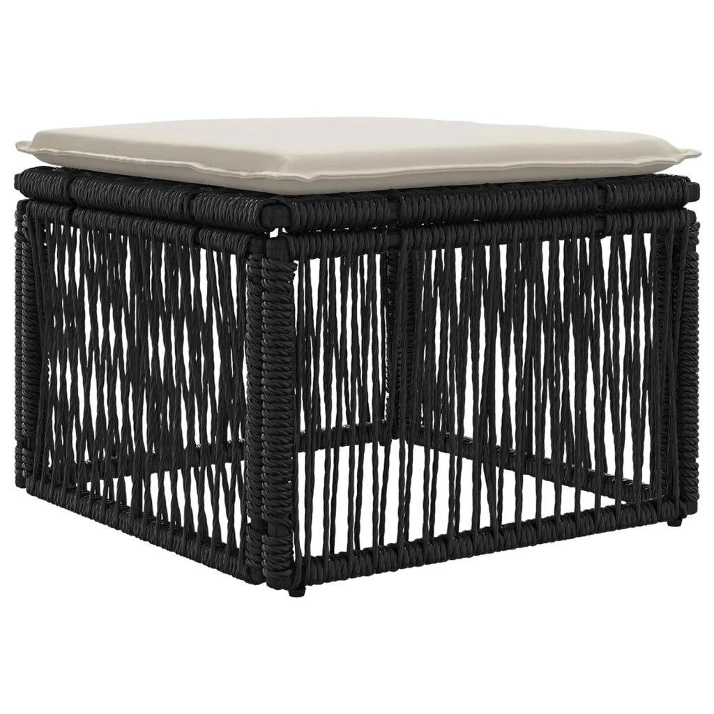 Set Divano da Giardino 9 pz Nero polyrattan 3436192