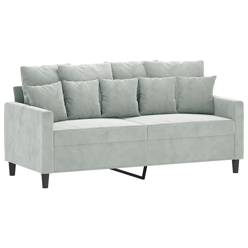 Divano a 2 Posti-Sofa 2 Posti Grigio Chiaro 140 cm in Velluto 464218