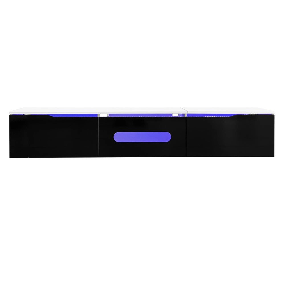 Mobile TV bicolore - Xylo - 180cm lucido LED RGB fissaggio a muro