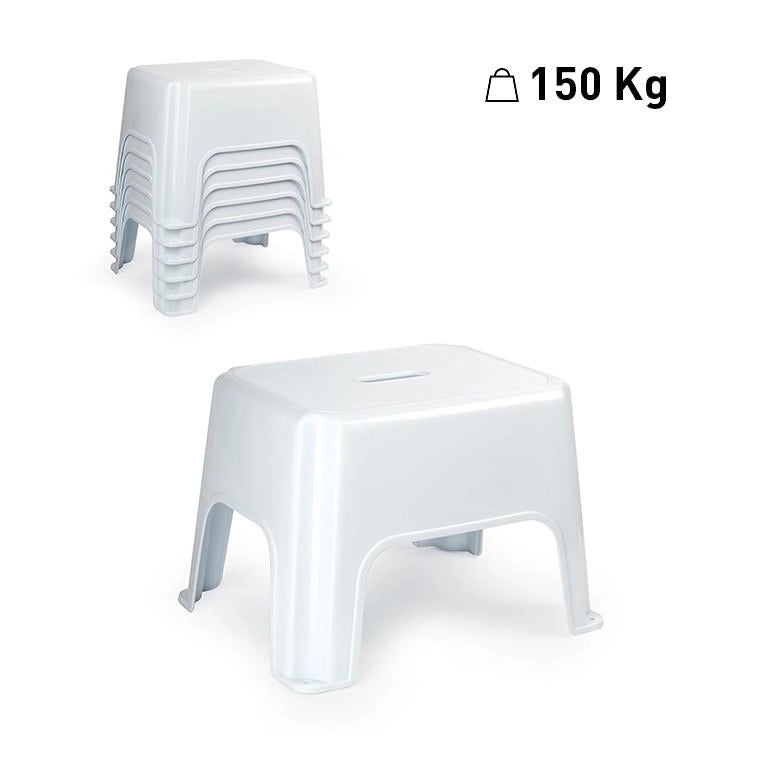 Sgabello Rinforzato Multiuso Poket Bianco 40 x 30 x 28 cm Max 150 kg