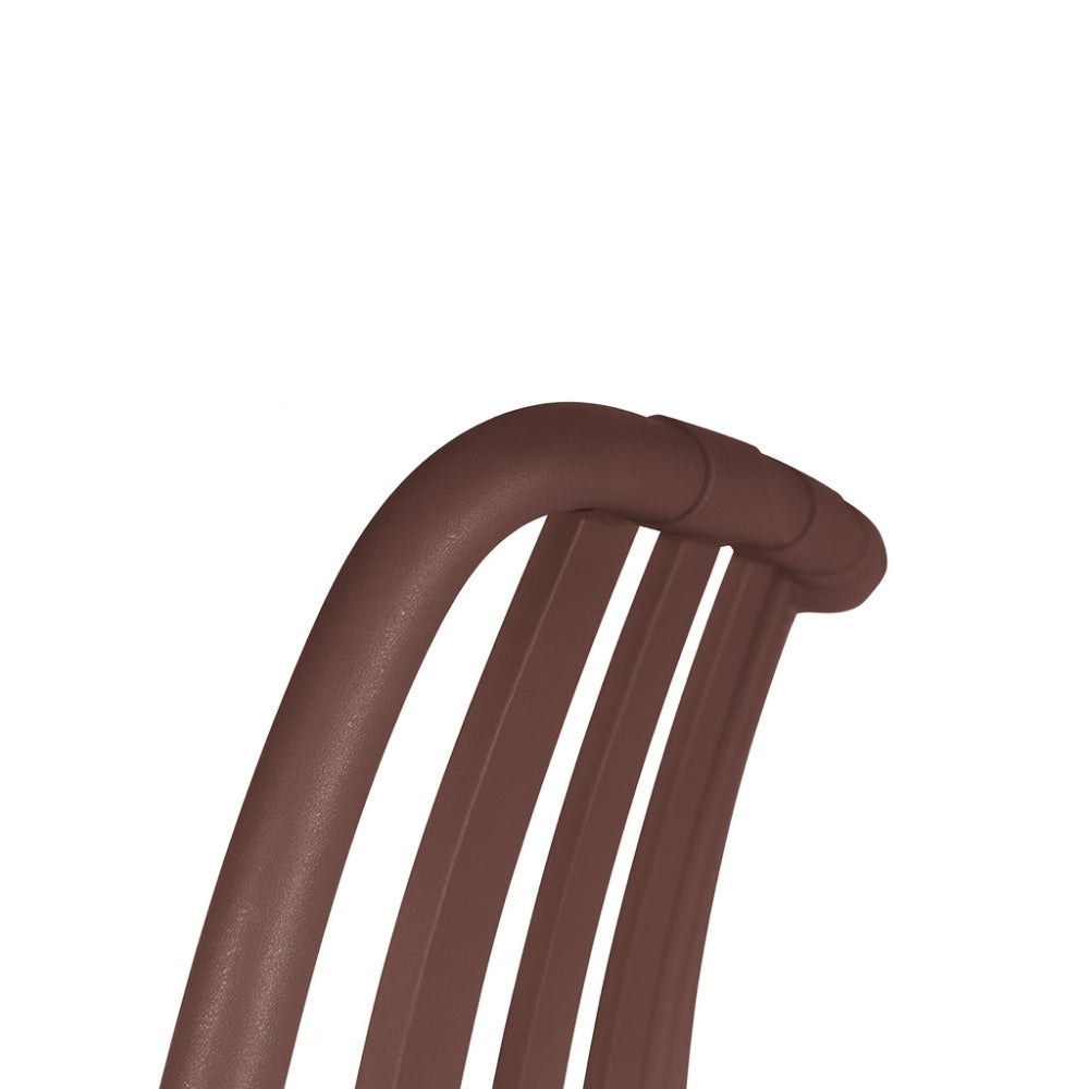 Sedia da esterno Iside in plastica resistente, modello comfort premium marrone