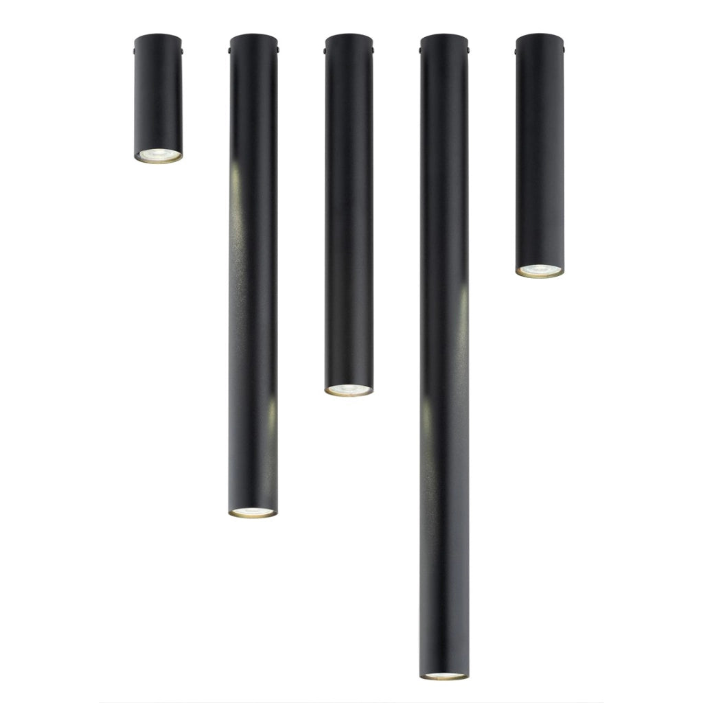 Faretto soffitto nero tondo 80cm GU10 8W Emibig TECNO