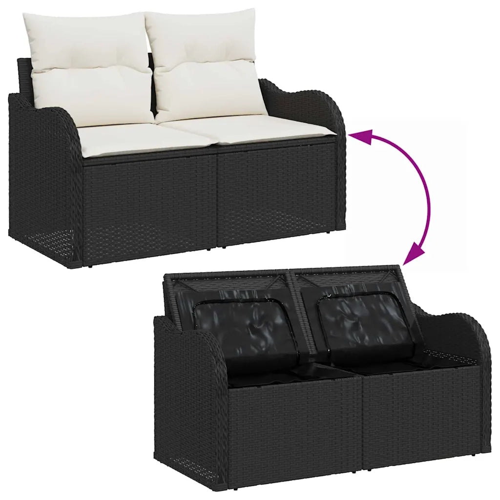 Set Divano da Giardino 6 pcs Nero Rattan in Polipropilene 3357200