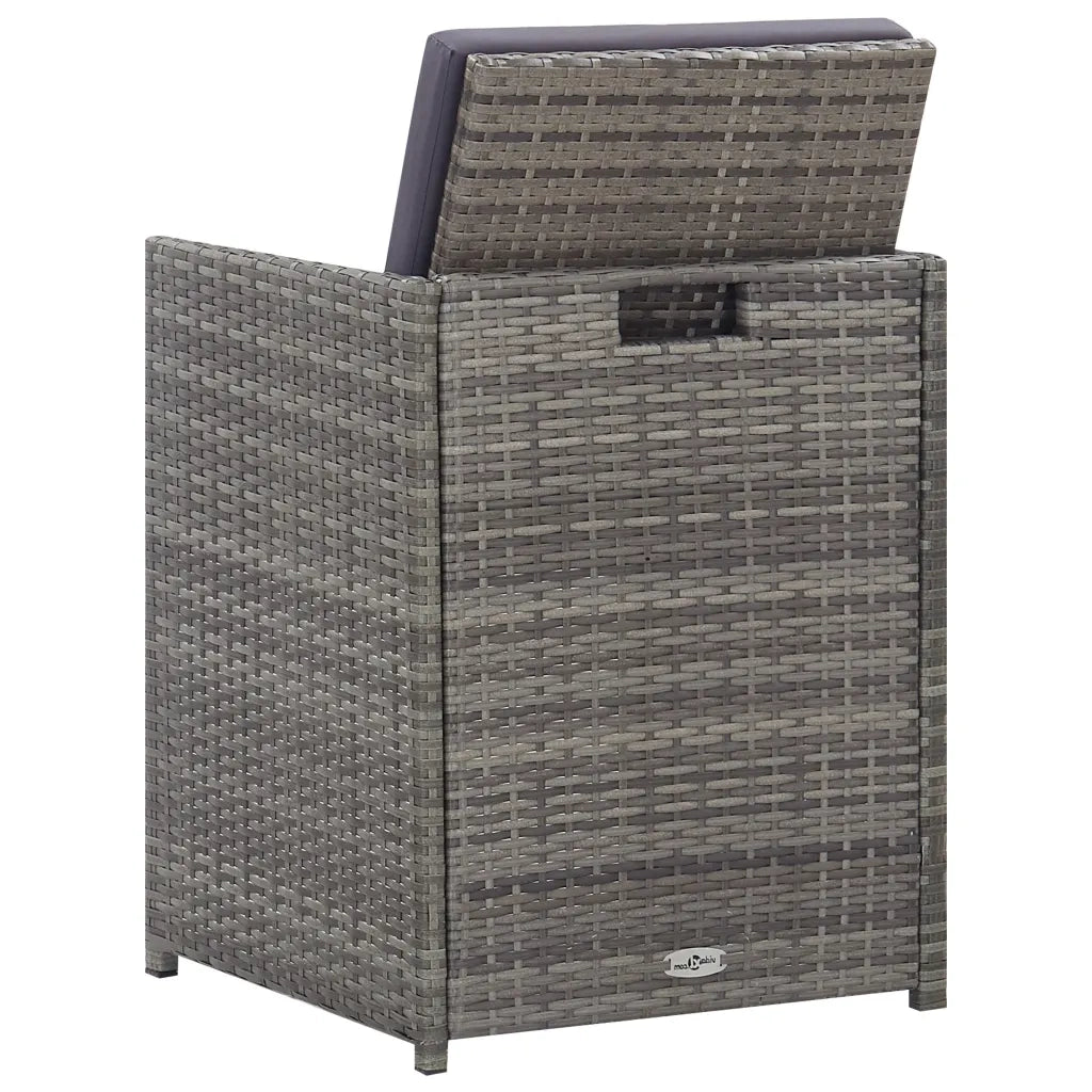 Set da Pranzo da Giardino 5 pz Polyrattan e Acacia Antracite 46368