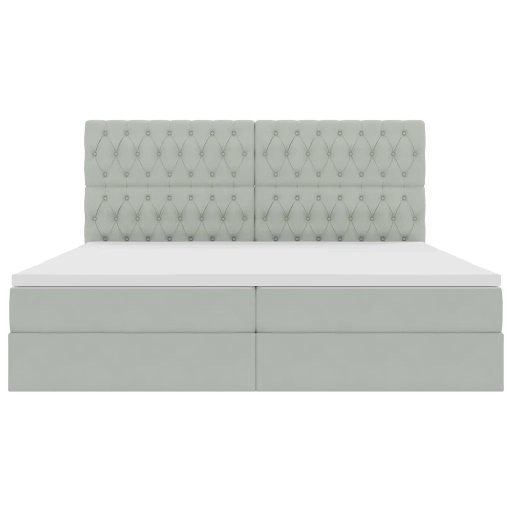 Letto con contenitore e materasso Grigio chiaro 200 x 200 cm 3372111