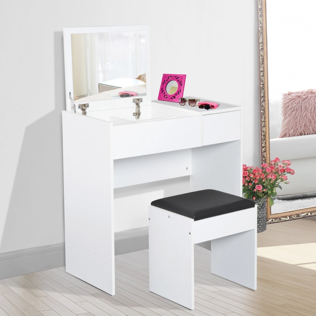 Scrivania da trucco con specchio e cassetti ¨C Minimal ¨C 80x40x79 cm